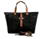 Anamartinezmadrid Triana | Tote Bag de Lona Encerada con Detalles de Cuero Mujer Bandolera – Carbón Mineral – photo 4