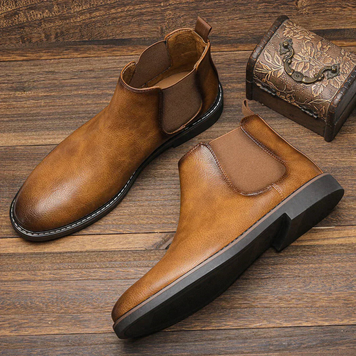 Marina Roca LUCIEN | Botas altas de cuero – Marrón claro – photo 4