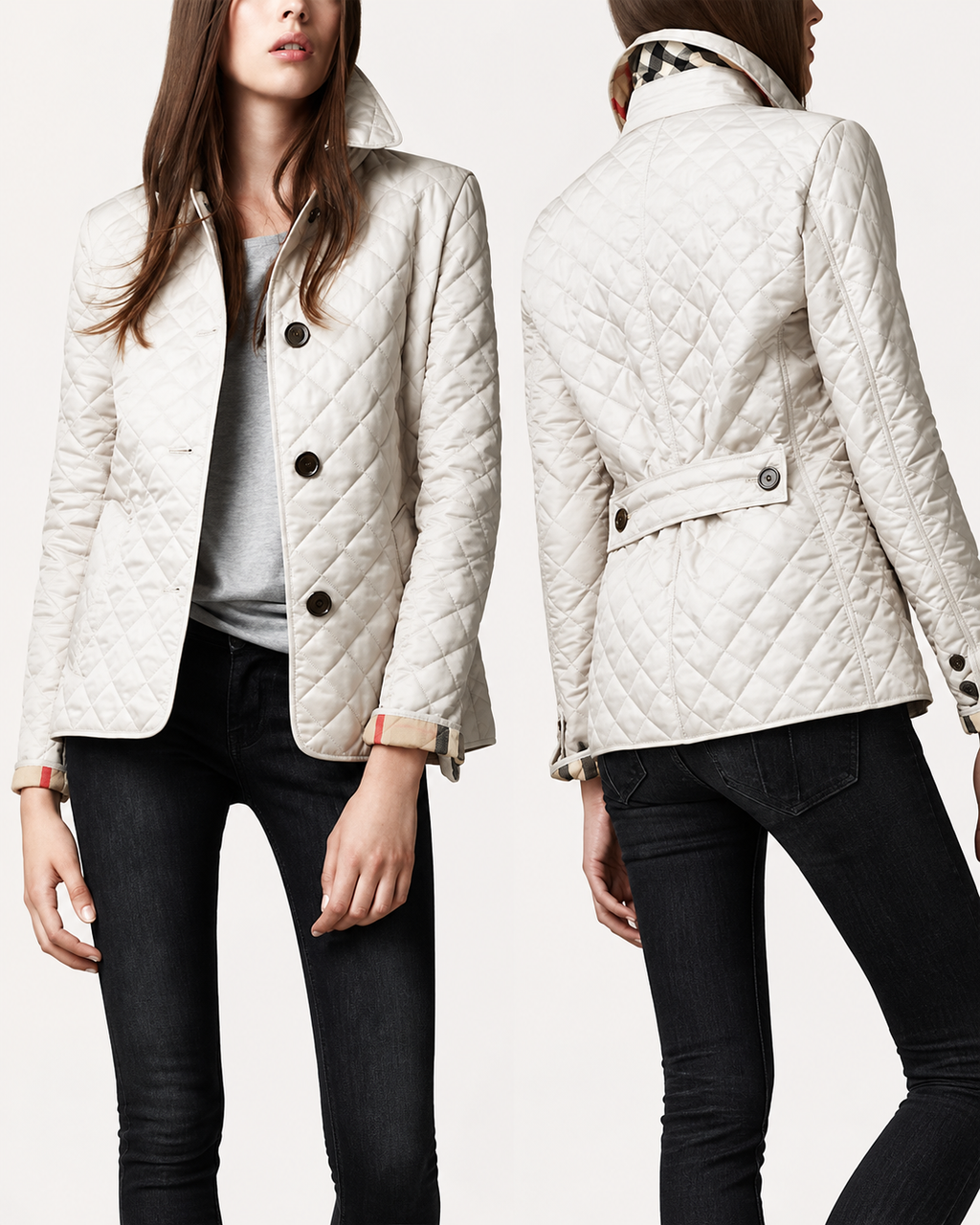 Victoria chaqueta acolchada blanco roto