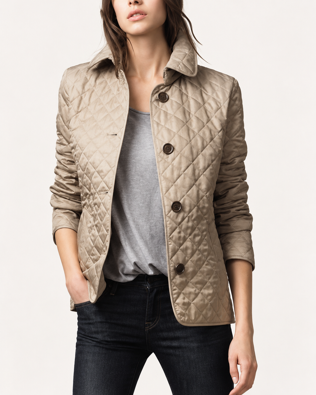 Victoria chaqueta acolchada caqui