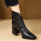 Carolina Moretti Asunción - Botines de Piel con Tacón Medio – Negro – photo 2