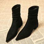 Anamartinezmadrid Natalia | Botines de Ante con Punta Fina y Tacón Bajo – Negro – photo 6