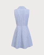 Anamartinezmadrid Minivestido Azul de Rayas con Botones – photo 8