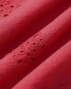 Anamartinezmadrid Irene | Vestido Midi de Algodón Rojo Mujer Escote V Bordado – photo 9