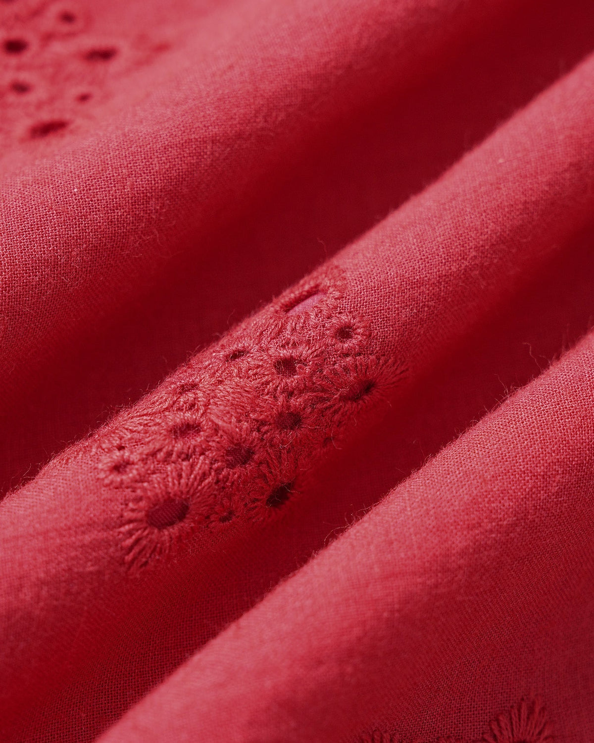 Anamartinezmadrid Irene | Vestido Midi de Algodón Rojo Mujer Escote V Bordado – photo 9